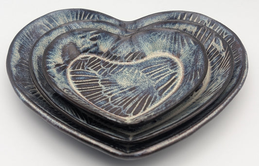 Small flower print heart dish - Kimchi