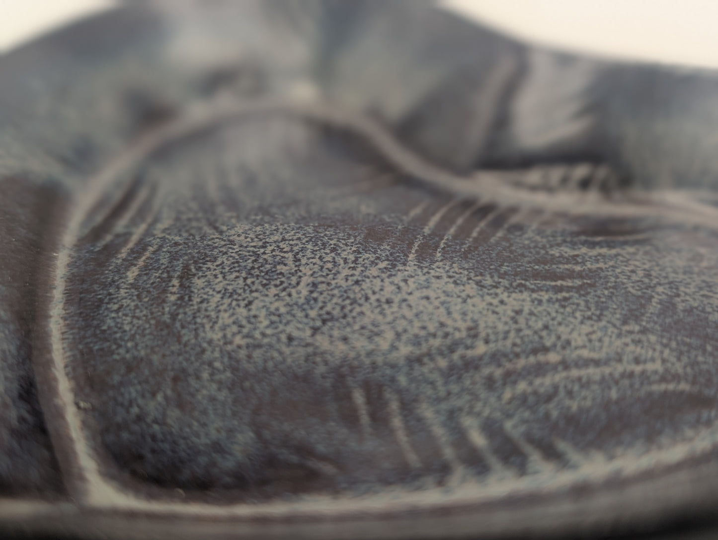 Small leaf print heart dish -