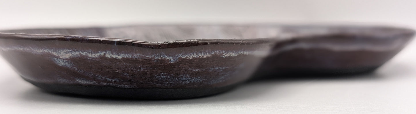 Large leaf print heart dish -