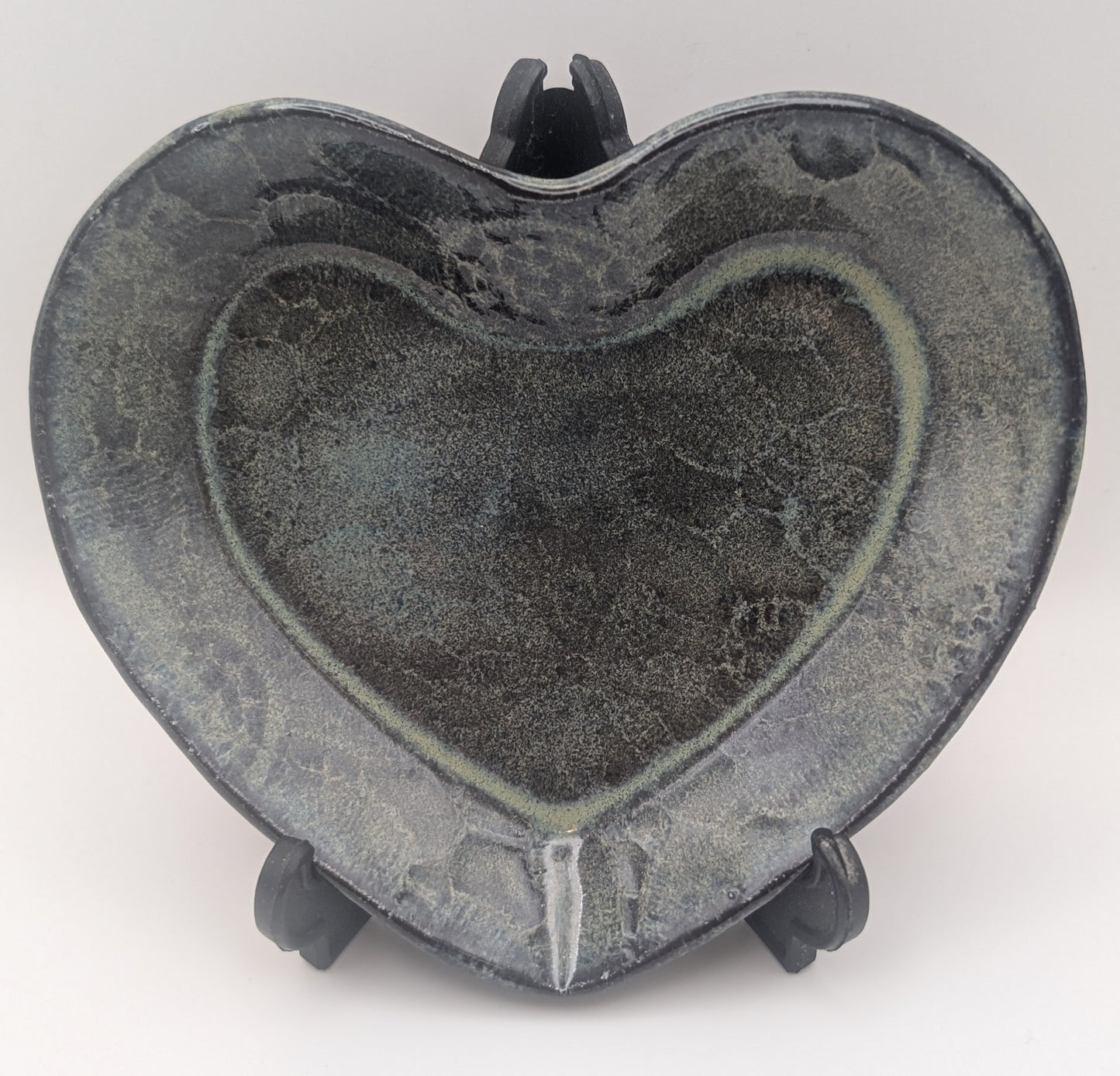 Small flower print heart dish -
