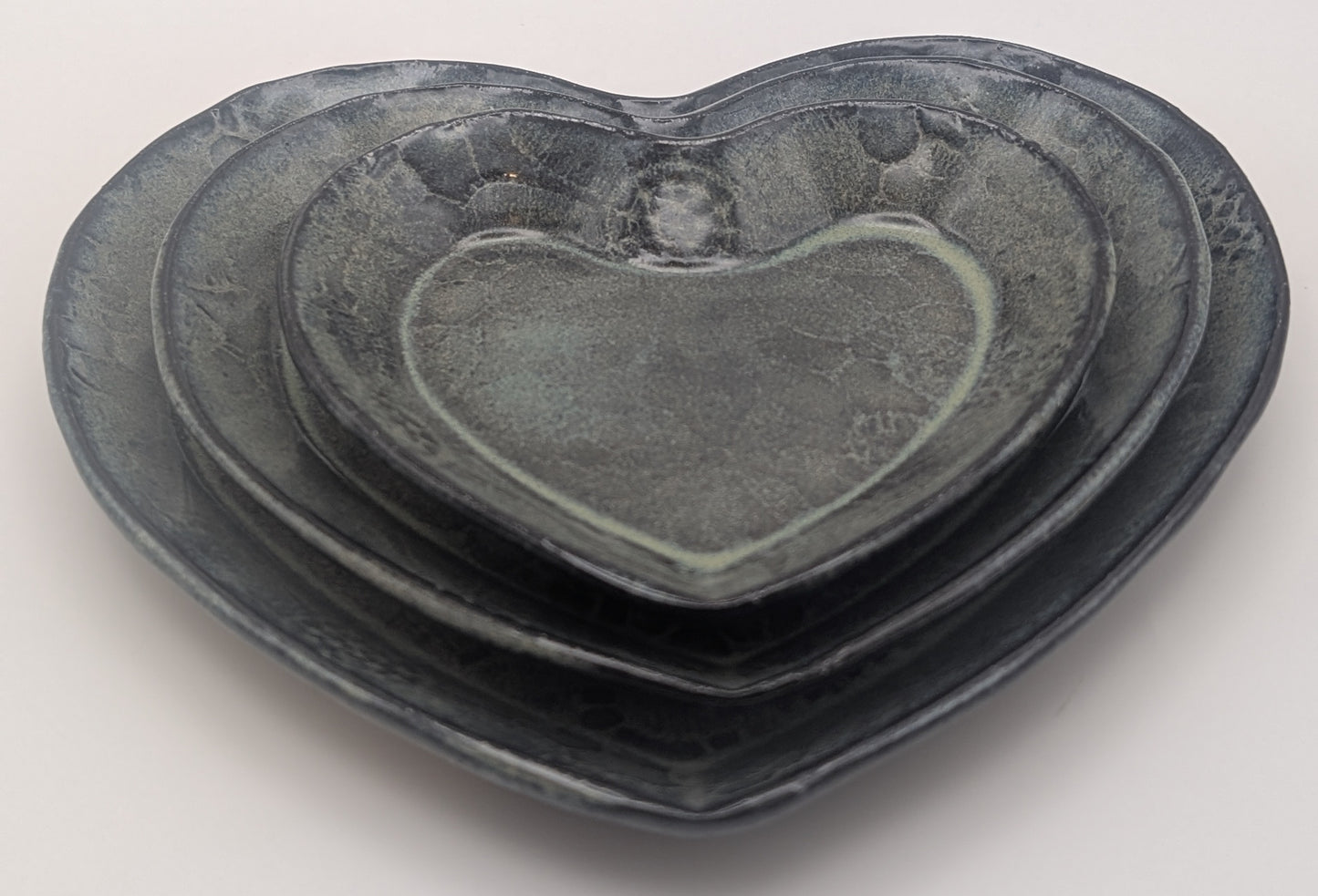 Small flower print heart dish -