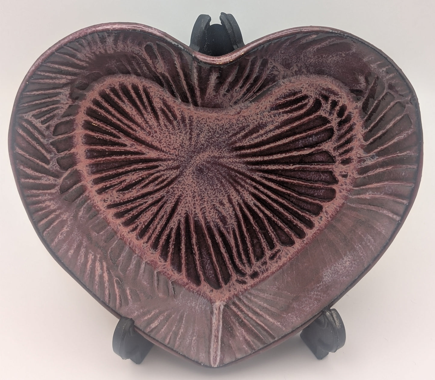 Small flower print heart dish - Sangria